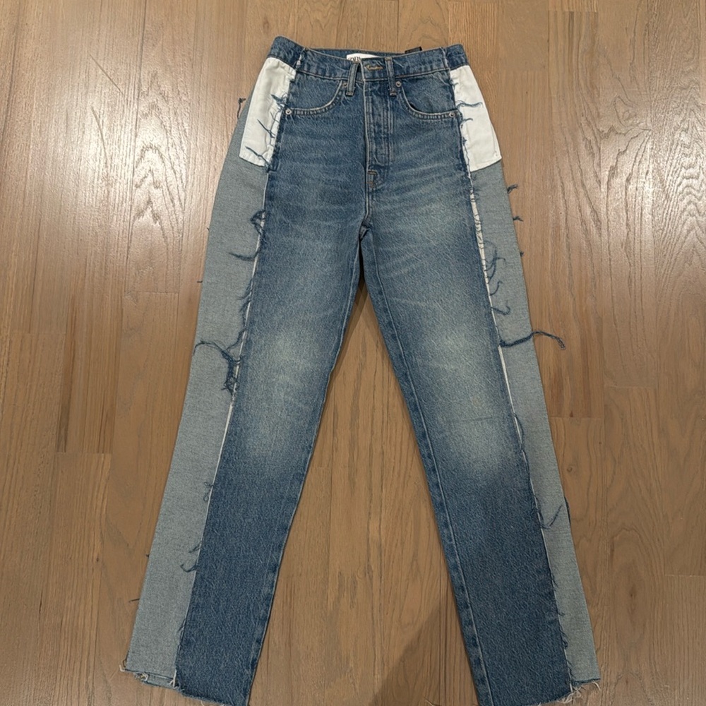 Zara Blue denim ripped jeans